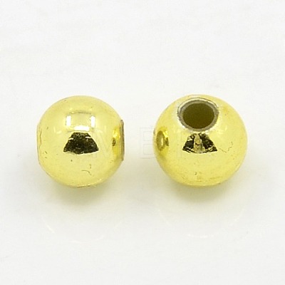 Plating Plastic Acrylic Round Beads PACR-L003-4mm-G-1