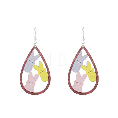 Wood Dangle Earrings FS-WG957CE-04-1