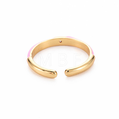 Brass Enamel Cuff Rings RJEW-T016-24-NF-1