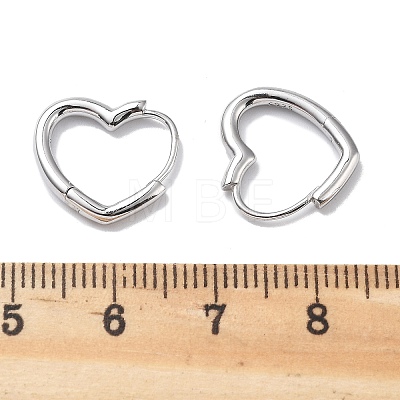 925 Sterling Silver Hoop Earrings EJEW-R001-01S-1