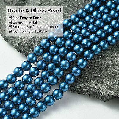 Eco-Friendly Glass Pearl Beads HY-J002-6mm-HX022-1