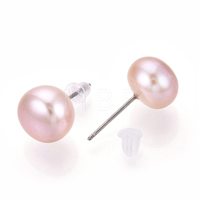 Natural Pearl Stud Earrings PEAR-N020-13A-01-1