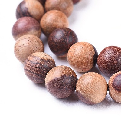 Natural Wood Beads Strands X-WOOD-F008-04-B-1