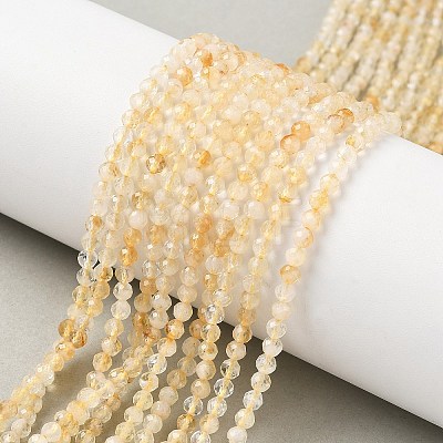 Heated Natural Citrine Beads Strands G-L622-C05-3mm-B-1