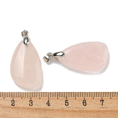 Natural Rose Quartz Pendants G-G147-02P-01-1