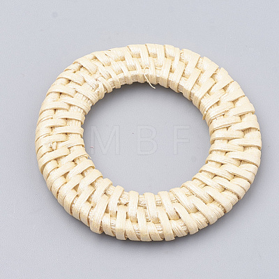 Handmade Spray Painted Reed Cane/Rattan Woven Linking Rings WOVE-N007-01E-1