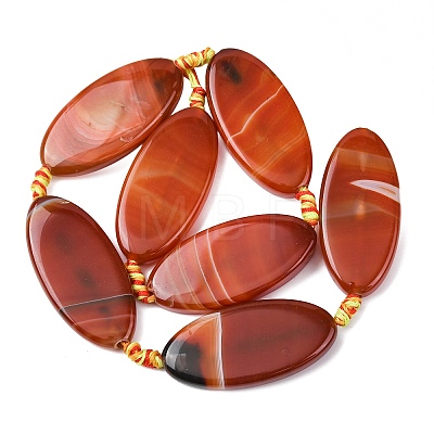 Natural Banded Agate Beads Strands G-F825-A01-01A-1