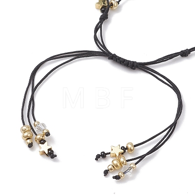 Gemstone & Nylon Thread Adjustable Multi-strand Bracelets BJEW-MZ00238-1