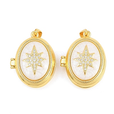 Brass Locket Pendants KK-D232-03G-01-1