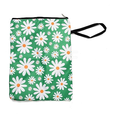 Daisy Print Polyester Zipper Book Covers AJEW-Z051-03A-1