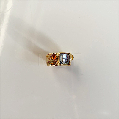 Square Alloy Resin Finger Rings FS-WG531A6-02-1