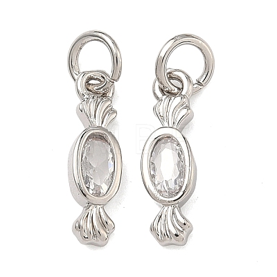Brass Micro Pave Clear Cubic Zirconia Pendants KK-B170-25P-1