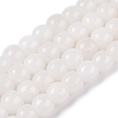 Dyed Natural White Jade Beads Strands G-T138-S01-1