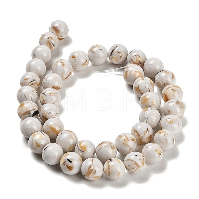 Assembled Synthetic Stone and Trochus Shell Beads Strands G-B128-08D-01-1