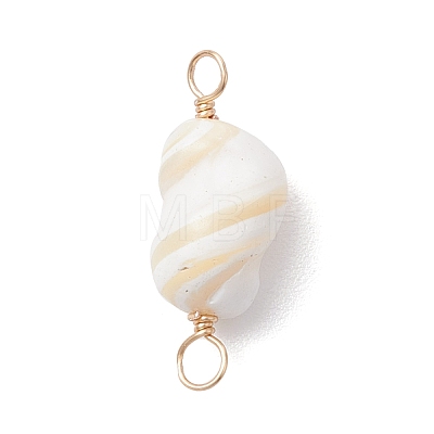 Natural Conch Shell Connector Charms PALLOY-JF02812-02-1