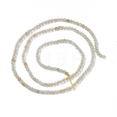 Natural Gold Rutilated Quartz Beads Strands G-F596-25B-3mm-1