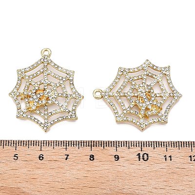 Rack Plating Alloy Rhinestone Pendants PALLOY-T091-03KCG-RS-1