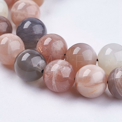 Natural Multi-Moonstone Beads Strands X-G-J157-10mm-06-1