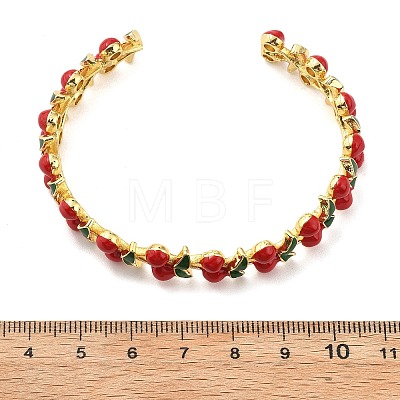 Brass Enamel Cuff Bracelets BJEW-L703-02A-G-1