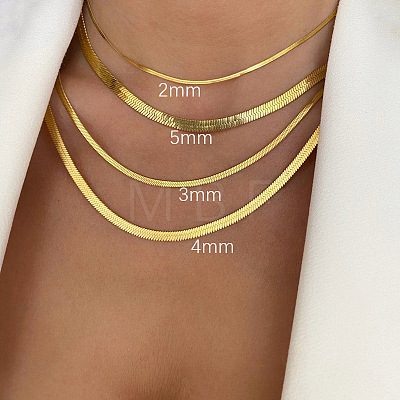 Titanium Steel Snake Chain Necklaces for Women WG80FEF-11-1