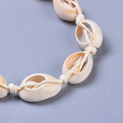 Cowrie Shell Beaded Necklaces X-NJEW-JN02397-01-1