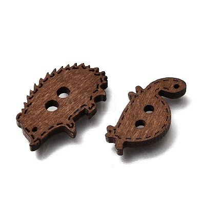 2-Hole Animal Theme Wood Buttons WD-CBA9CDE-02B-1