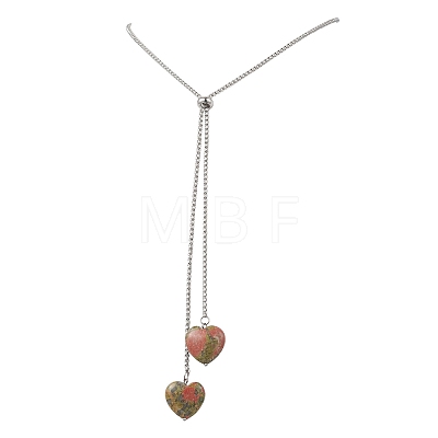 304 Stainless Steel Box Chain Lariat Necklaces NJEW-JN05889-1