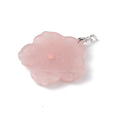 Natural Rose Quartz Big Pendants G-B040-01P-11-1