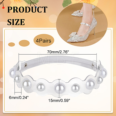 ABS Plastic Imitation Pearl Shoelaces FIND-WH0117-54B-1