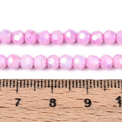 Anti-Tarnish Electroplate Glass Beads Strands EGLA-T021-4mm-15-01-1