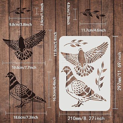 Large Plastic Reusable Drawing Painting Stencils Templates DIY-WH0202-217-1