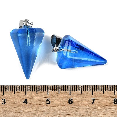 Spray Painted Glass Pendants GLAA-Z007-03D-1