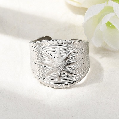304 Stainless Steel Open Cuff Rings RJEW-H261-09P-1