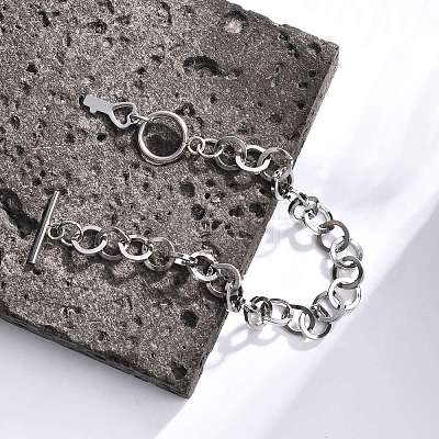 Tarnish Resistant 304 Stainless Steel Cable Chain Bracelets BJEW-P237-08P-1