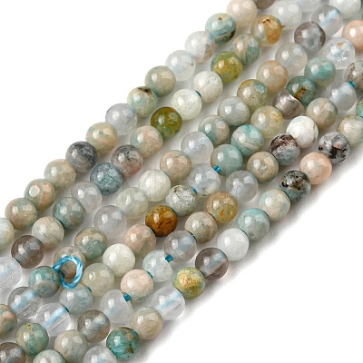 Natural Flower Amazonite Beads Strands G-C052-04-1