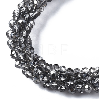 Faceted Transparent Glass Beads Stretch Bracelets BJEW-S144-002B-06-1