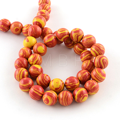 Dyed Synthetical Gemstone Round Bead Strands G-Q939-01B-M-1