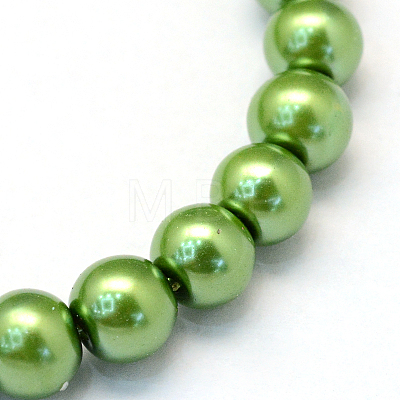 Baking Painted Pearlized Glass Pearl Round Bead Strands HY-Q003-10mm-13-1