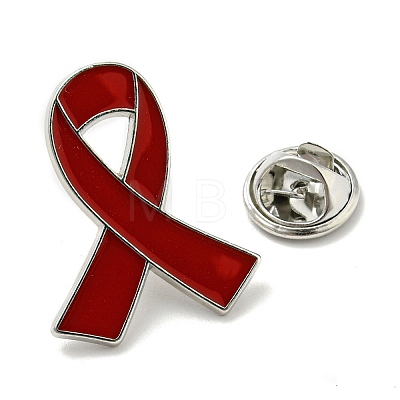 AIDS Awareness Ribbon Enamel Pins JEWB-G025-01P-01-1