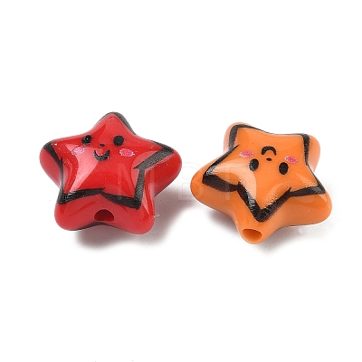 Printed Opaque Acrylic Beads MACR-L016-07-1