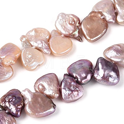 Natural Baroque Keshi Pearl Beads Strands PEAR-N020-P23-01B-1