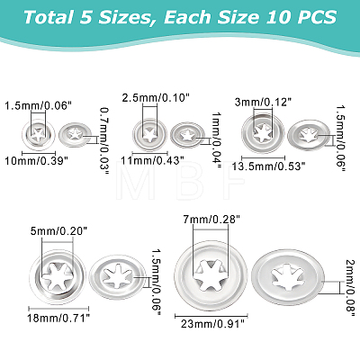   50Pcs 5 Style 304 Stainless Steel Washers DIY-PH0008-70-1