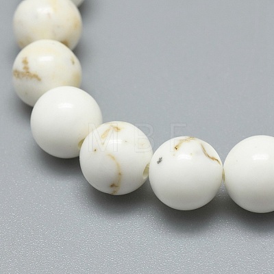 Natural Magnesite Bead Stretch Bracelets BJEW-K212-C-008-1