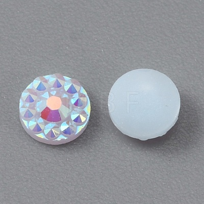 Opaque Resin Cabochons CRES-WH0010-018B-1
