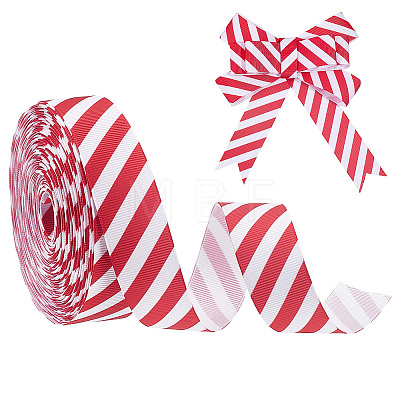 20Yards Polyester Stripe Pattern Ribbon OCOR-PH0036-33A-1