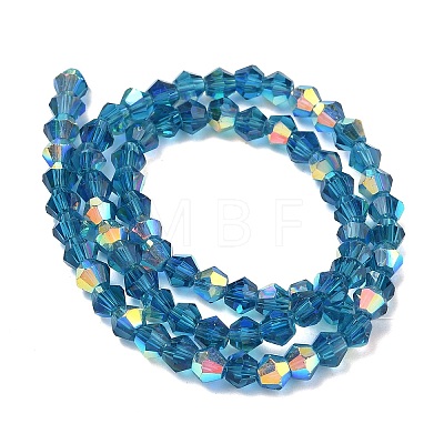 Electroplate Transparent Glass Beads Strands EGLA-K015-18O-1