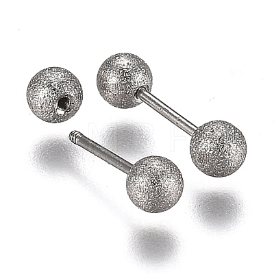 Tarnish Resistant 304 Stainless Steel Ball Stud Earrings EJEW-H113-01P-B-1