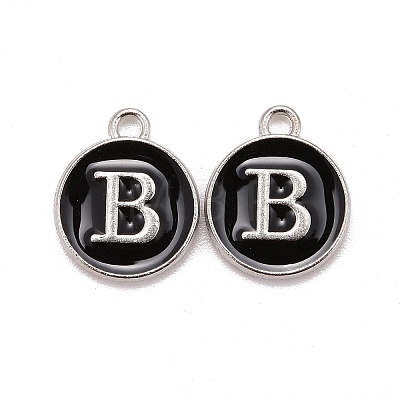 Platinum Plated Alloy Charms LS-ENAM-S118-02B-P-1