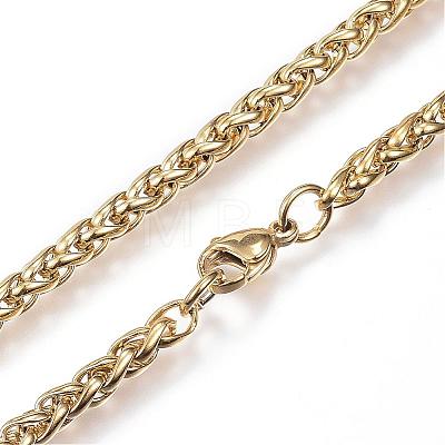 304 Stainless Steel Wheat Chain Necklaces NJEW-D285-13-1