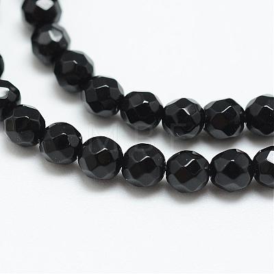Natural Black Onyx Bead Strands G-R344-3mm-43-1